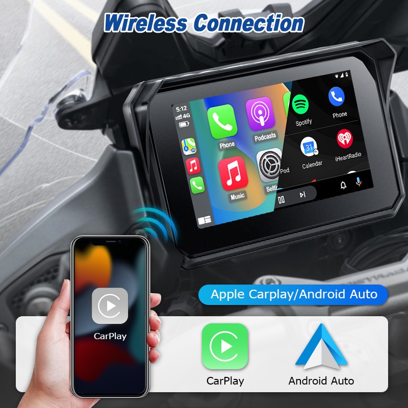 navigatore GPS per moto da 5 pollici, schermo wireless navigatore GPS per moto da 5 pollici, schermo wireless