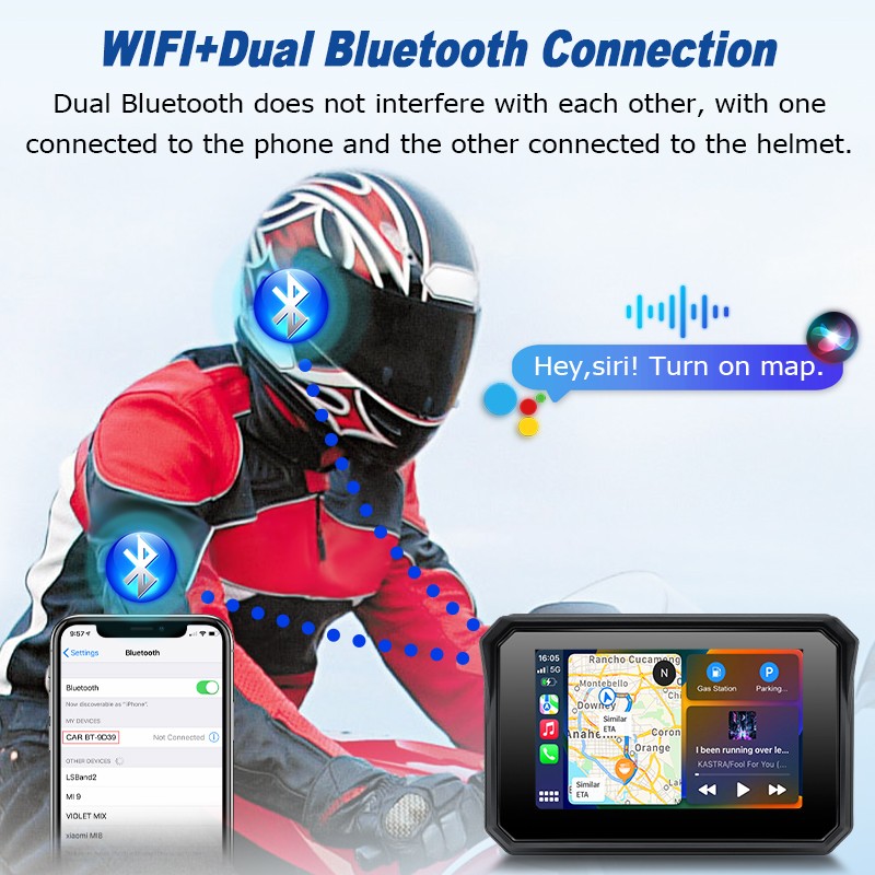Sistema Smart per Moto AIO-5 Lite | CarPlay & Android Auto Sistema Smart per Moto AIO-5 Lite | CarPlay & Android Auto